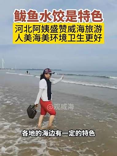 近日,山东威海。河北阿姨盛赞威海旅游,人美海美环境卫生更好。鲅鱼水饺是特色!观威海 一起遇