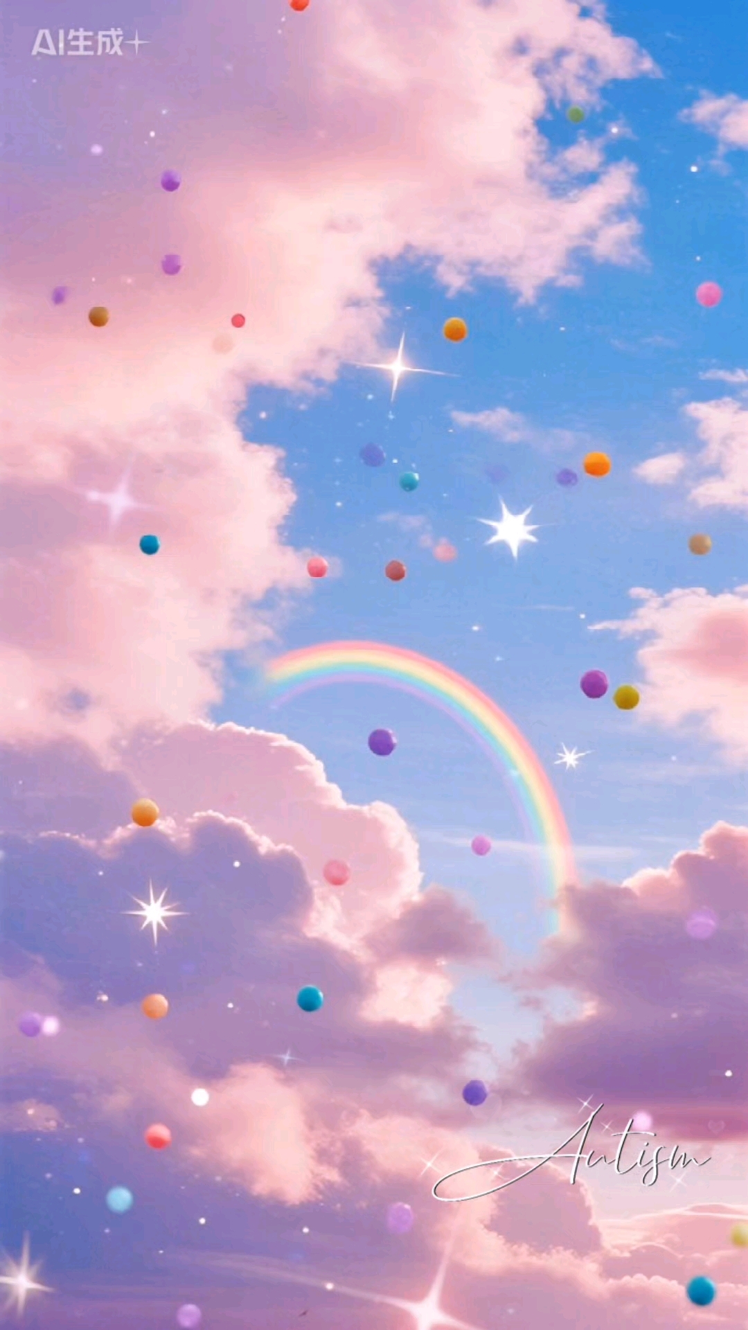 手机壁纸,彩虹,蛋糕,云朵,各一张