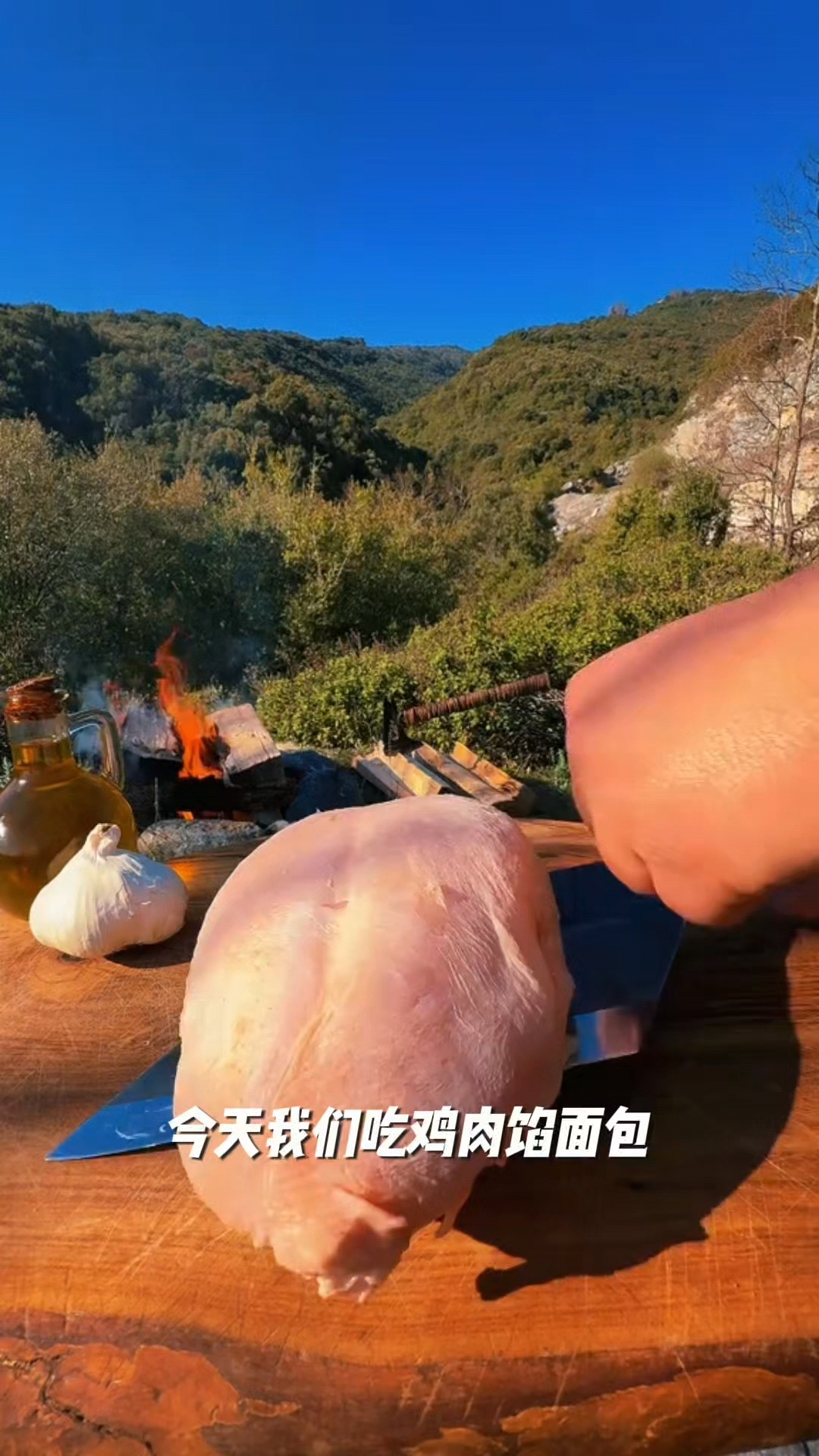 鸡肉馅面包