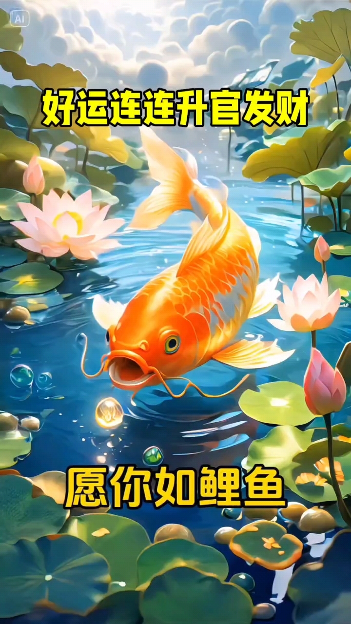 愿你如鲤鱼,在蛇年跃过艰难,事业高升,梦想成真,好运连连。
