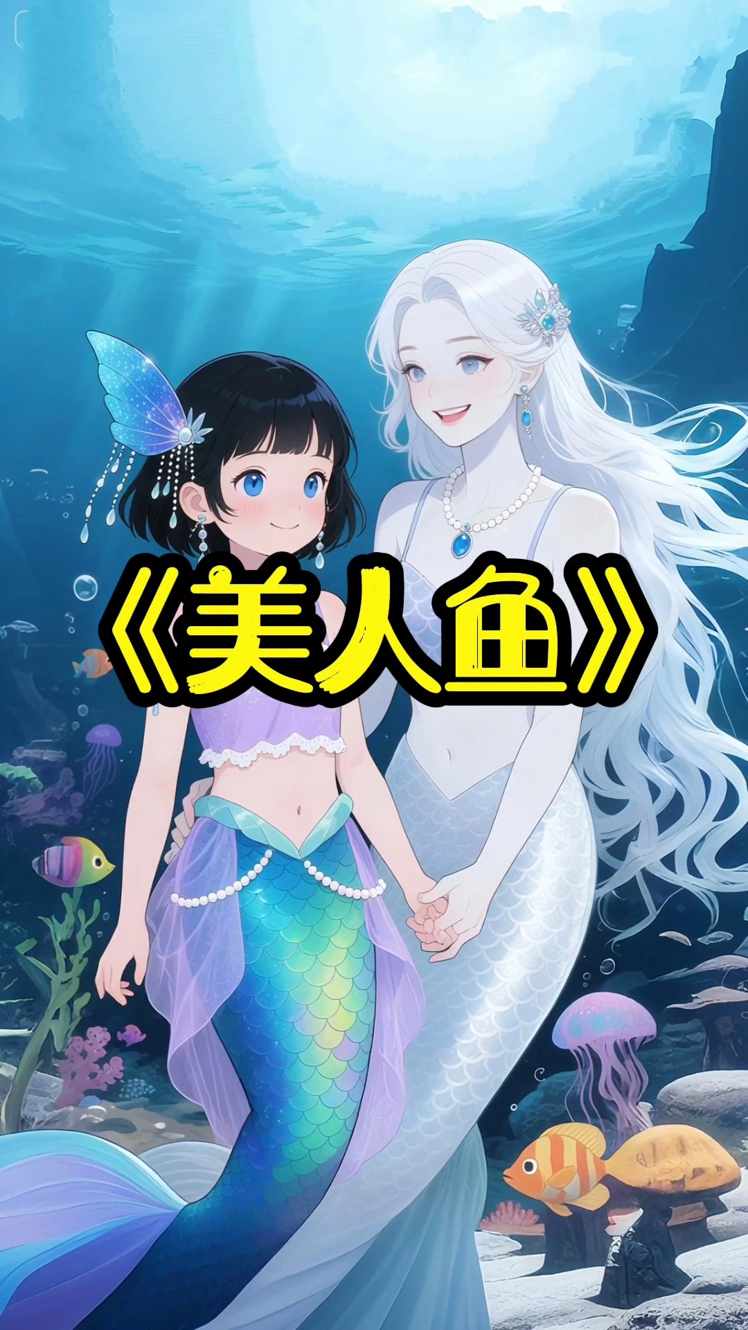小女孩竟然变成美人鱼了