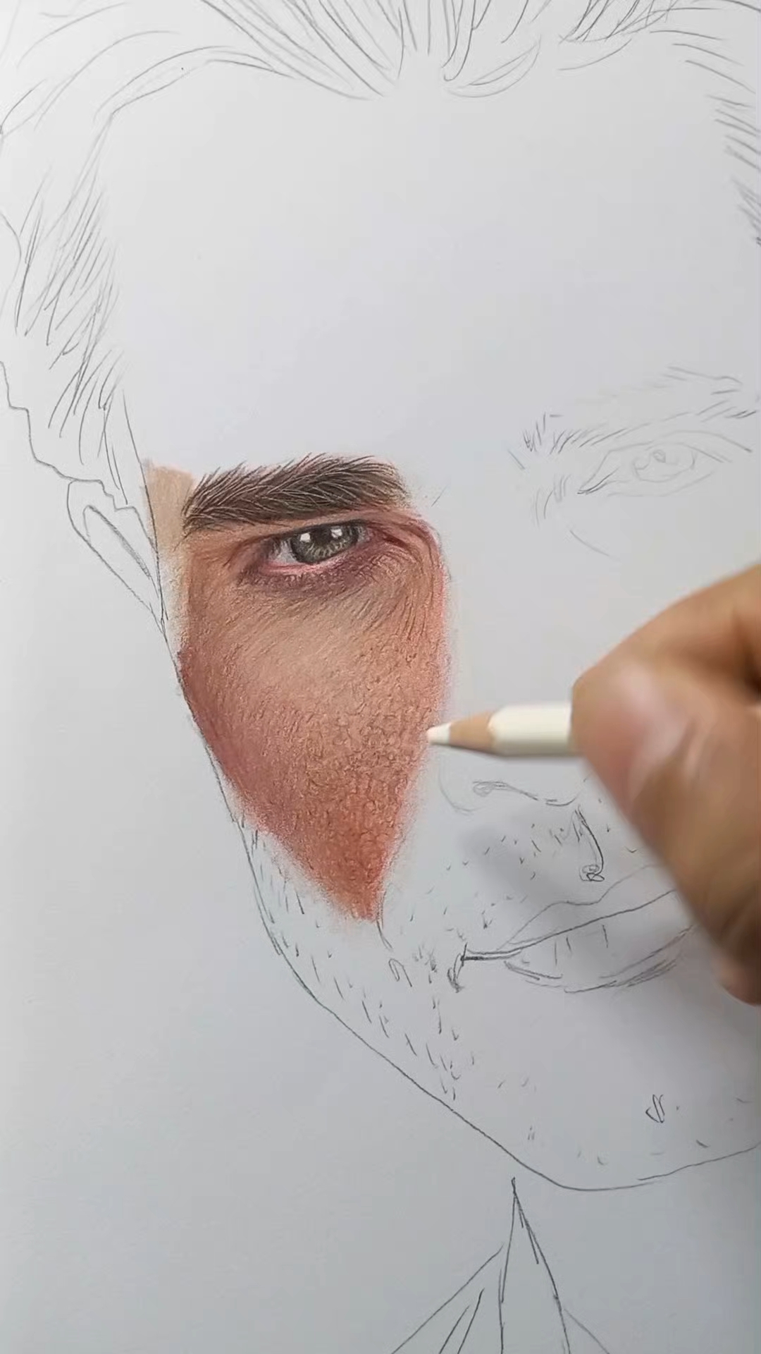 用彩铅画真实的皮肤