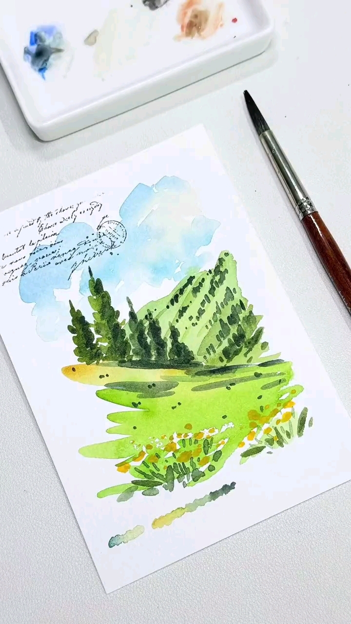 用水彩画风景画