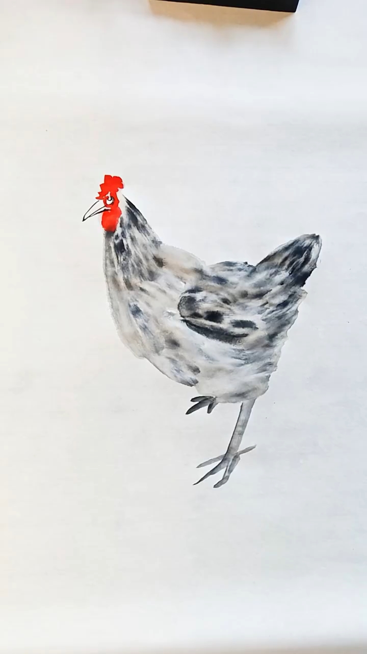 国画教程：如何画一只母鸡