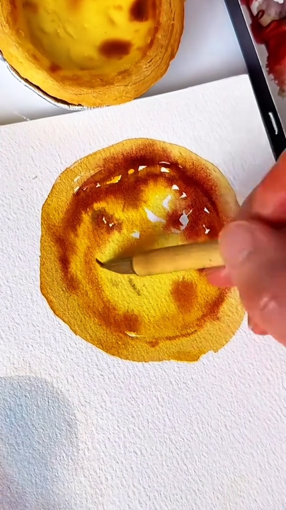 用水彩画蛋挞