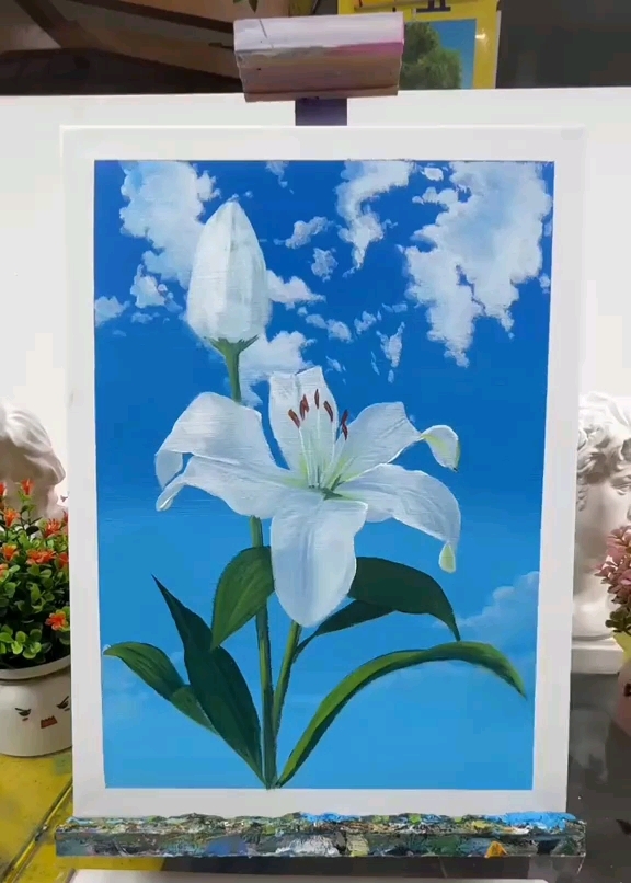 油画百合花绘画教程