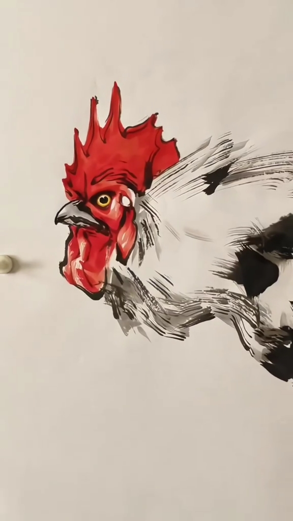 国画公鸡绘画教程