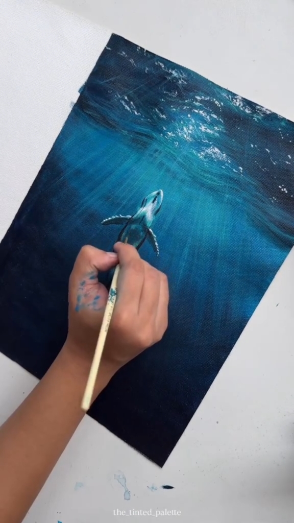 如何画海底的鲸鱼