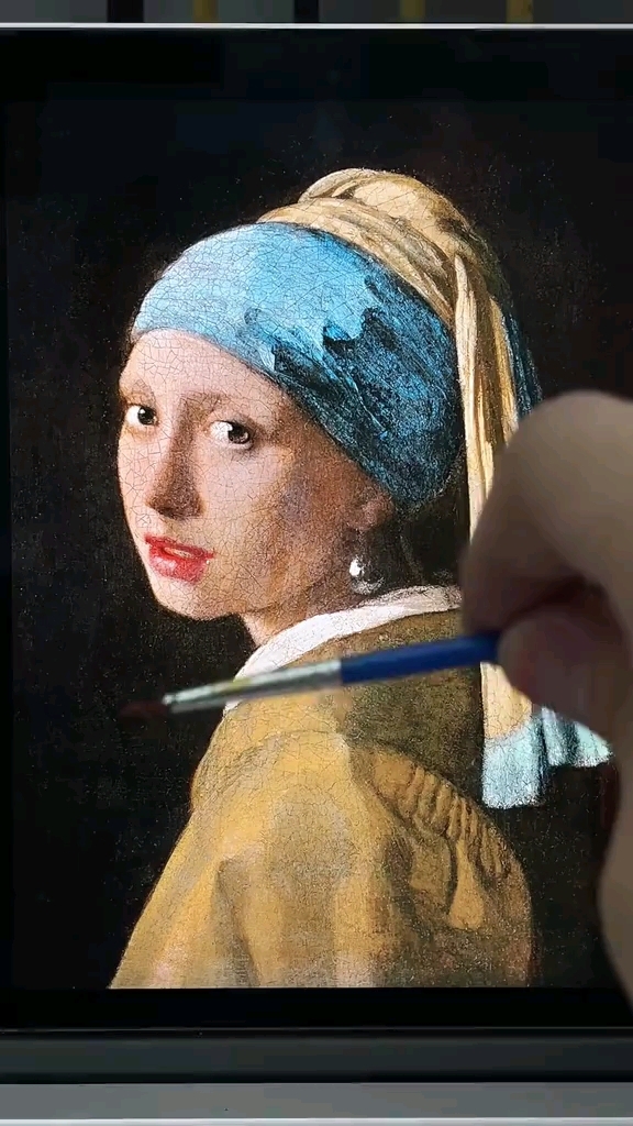 临摹世界名画《戴珍珠耳环的少女》