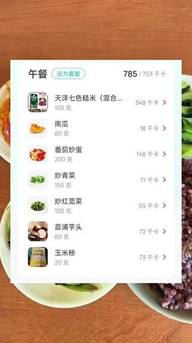 今天中午的减脂餐是200克番茄炒鸡蛋,加上150克的炒青菜,100克的炒红苋菜,加上一碗五