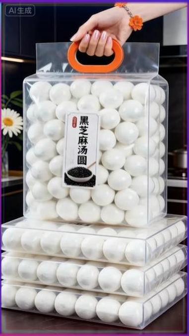 #速冻食品 #黑芝麻大汤圆 400g*3袋速冻#早餐 #香糯可口 冷冻食用