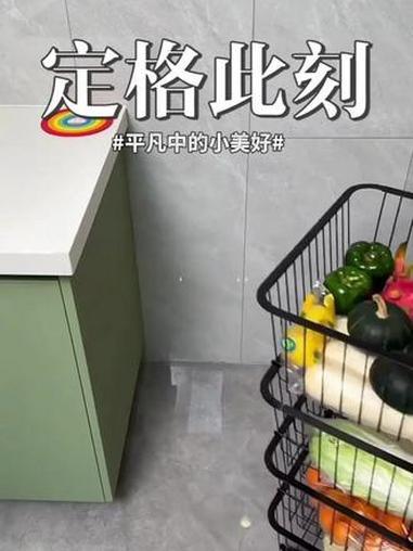 厨房蔬菜蓝架子置物架家用蔬菜水果放菜多层果蔬篮移动小推车#蔬菜收纳篮 #收纳整理 #结实耐