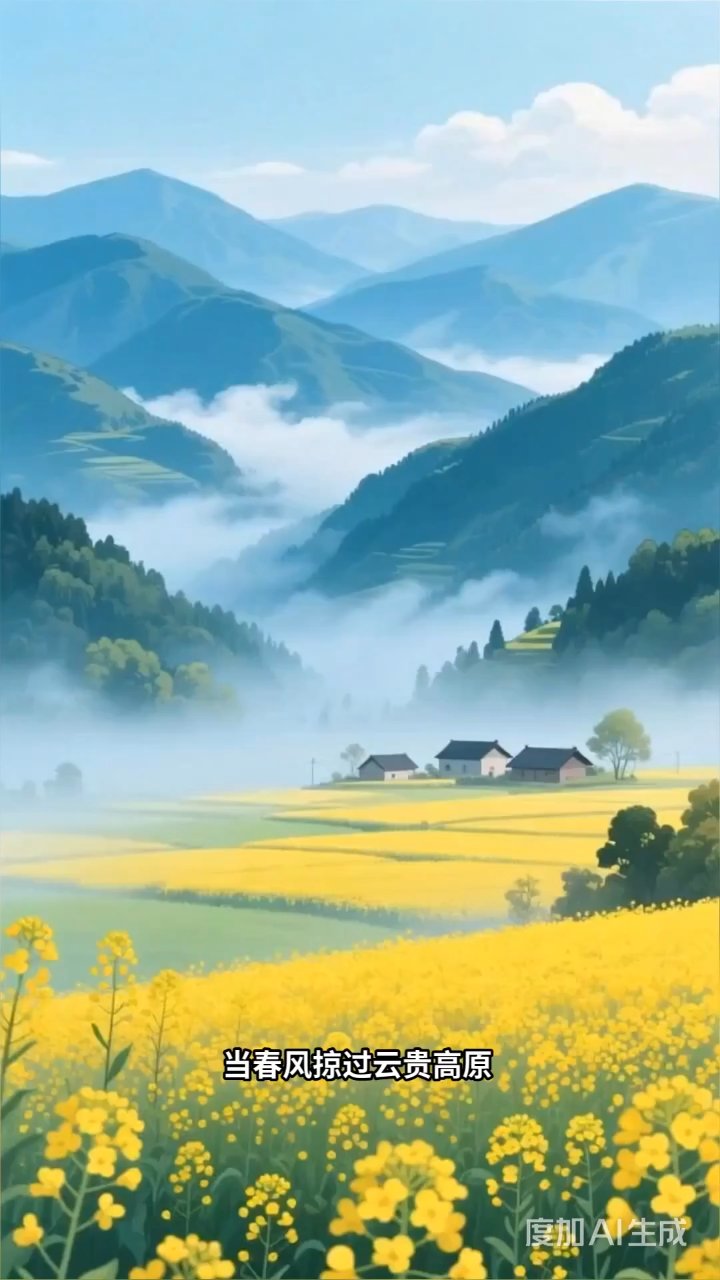 罗平油菜花海美如画，金黄梯田与飞瀑共舞