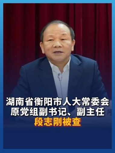 湖南省衡阳市人大常委会原党组副书记、副主任段志刚被查