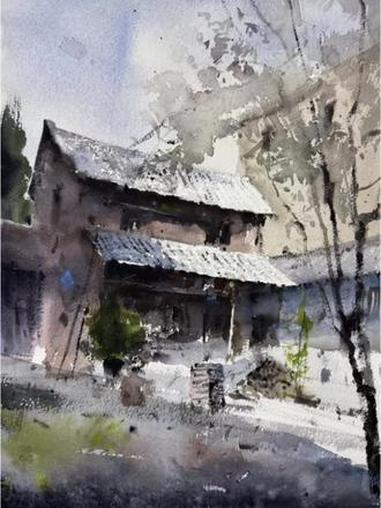 #寻找历史的痕迹 #中国建筑之美 #水彩画教程 #想画就画 #抖音创作者激励计划