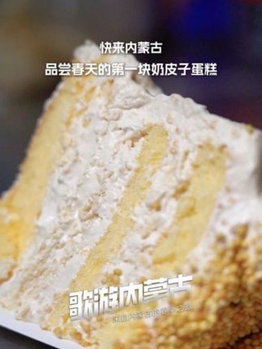 快来内蒙古品尝春天的第一块奶皮子蛋糕 全国文旅都在炫这口春日糕点 舌尖上的抖音 第一口春味