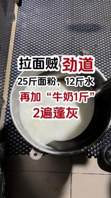 拉面贼劲道,25斤面粉,12斤水,再加1斤牛奶,2遍蓬灰 拉面培训 拉面教学 拉面实体店教