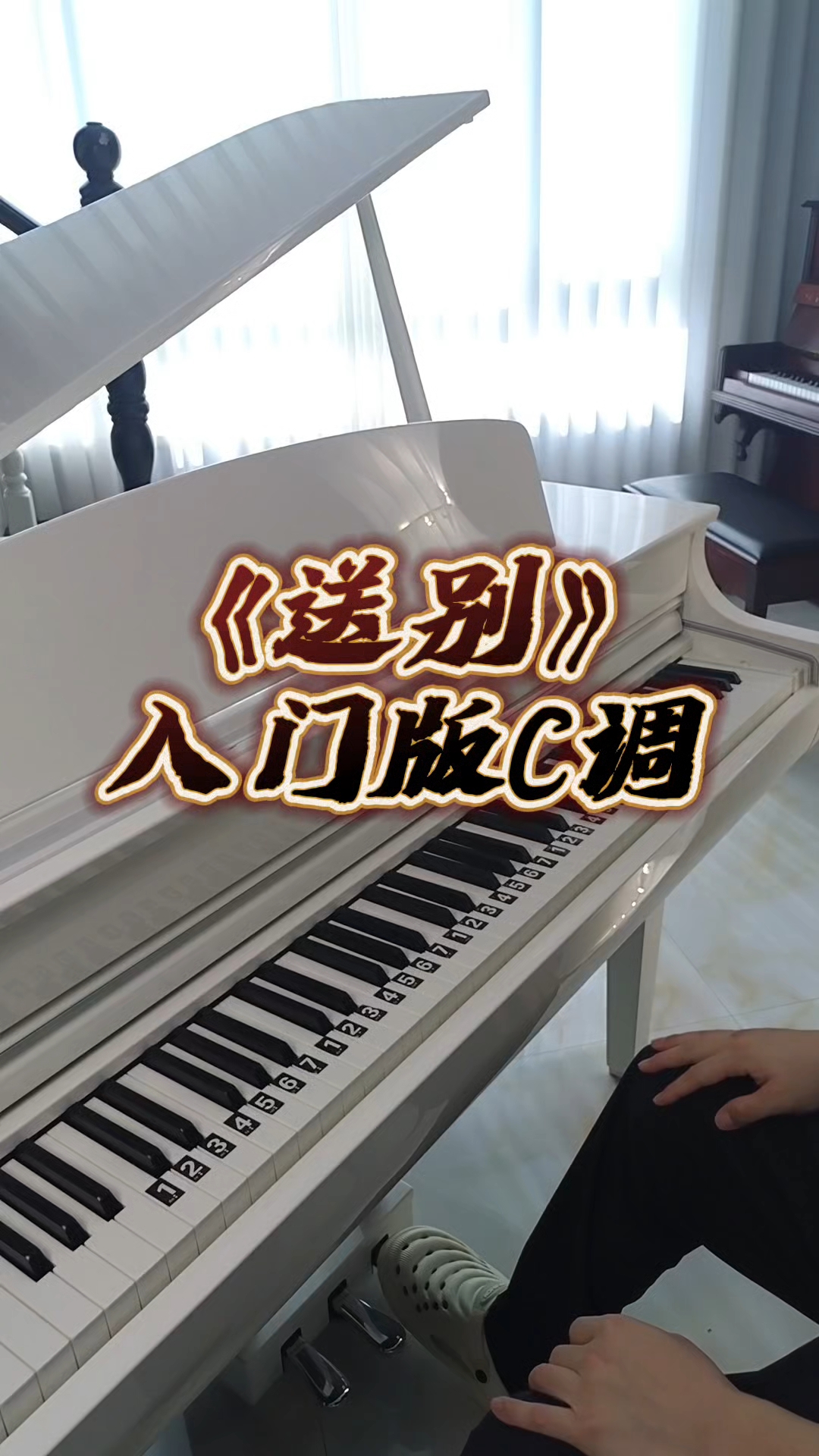 《送别》c调钢琴双手简谱教程