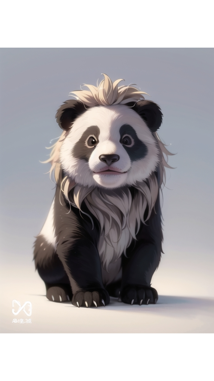 肌肉健身的大熊猫AI画