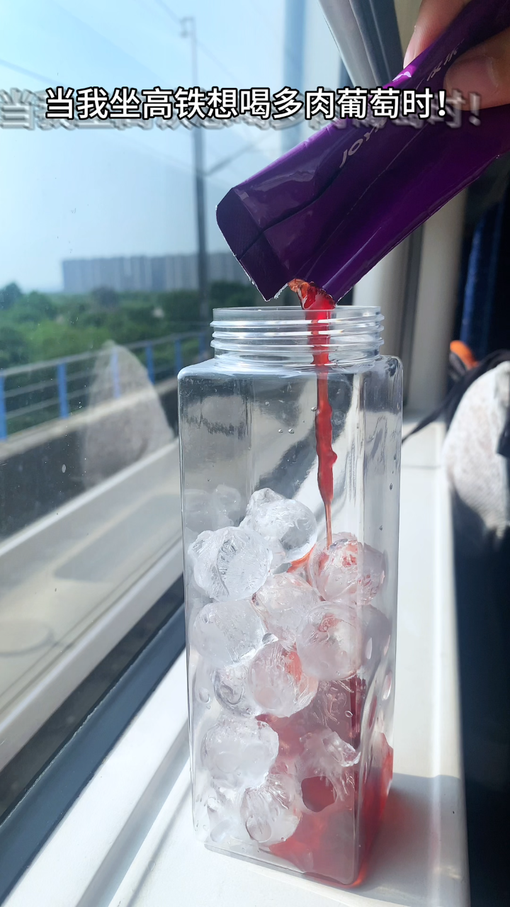 经常坐高铁的我,比较喜欢喝多肉葡萄