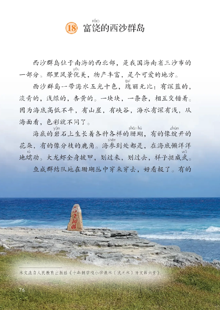 三年级上册《富饶的西沙群岛》
