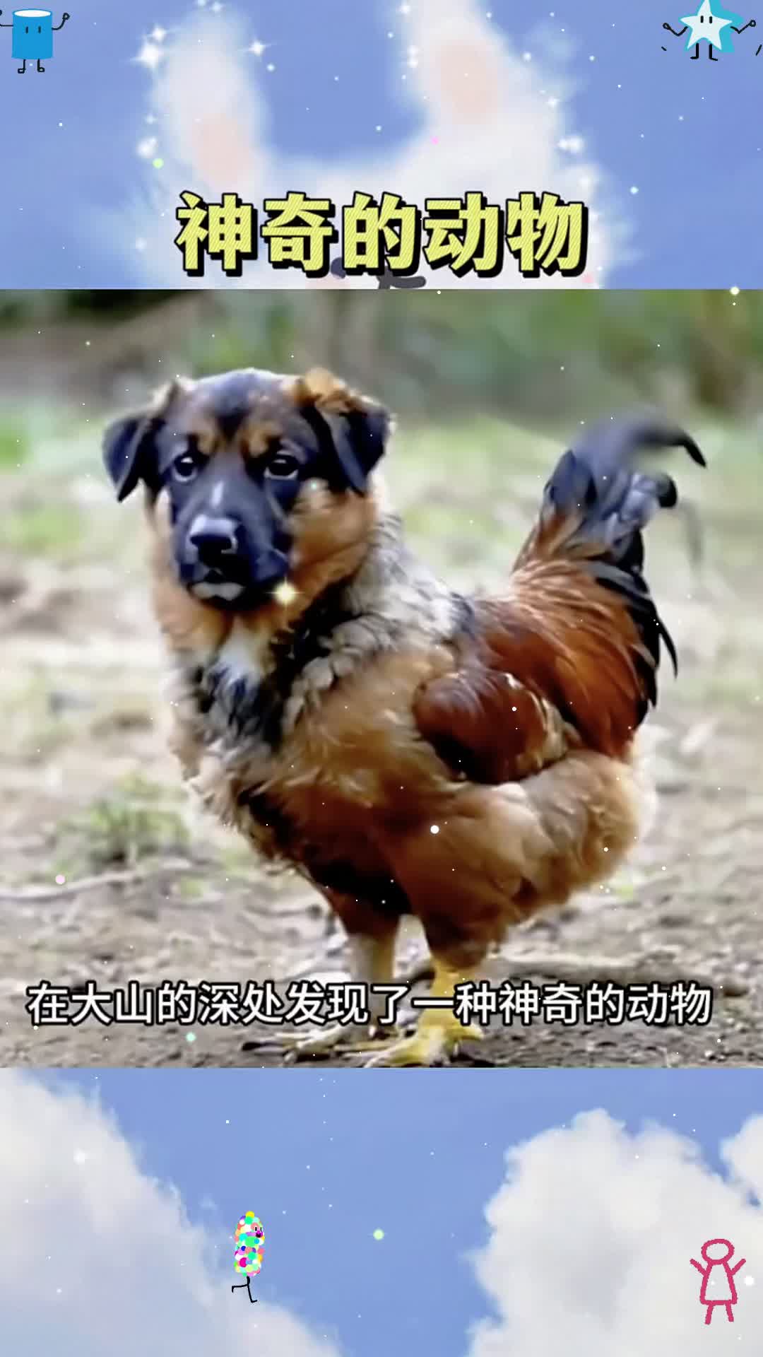 神奇的动物,居然长着狗头鸡的身子