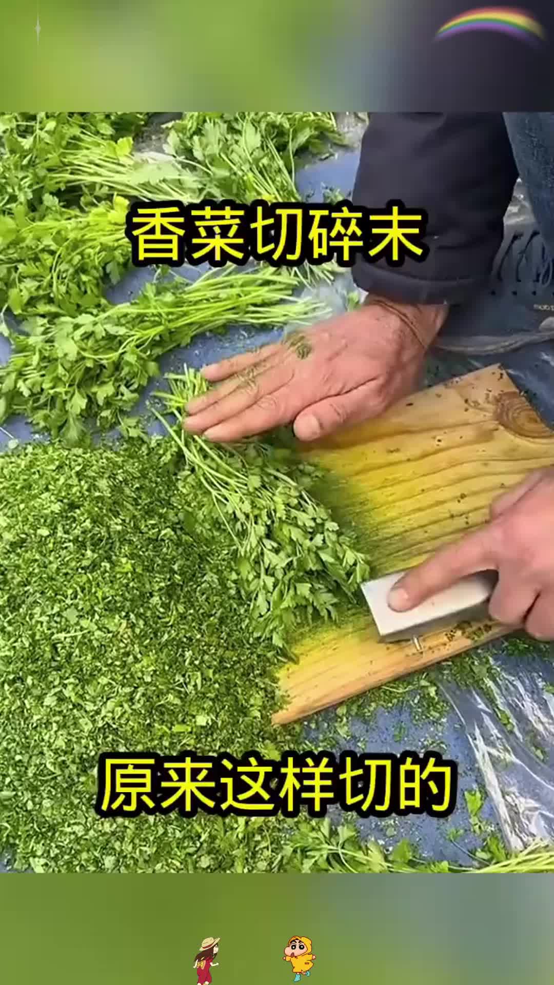 香菜切碎末，原来这样切的！