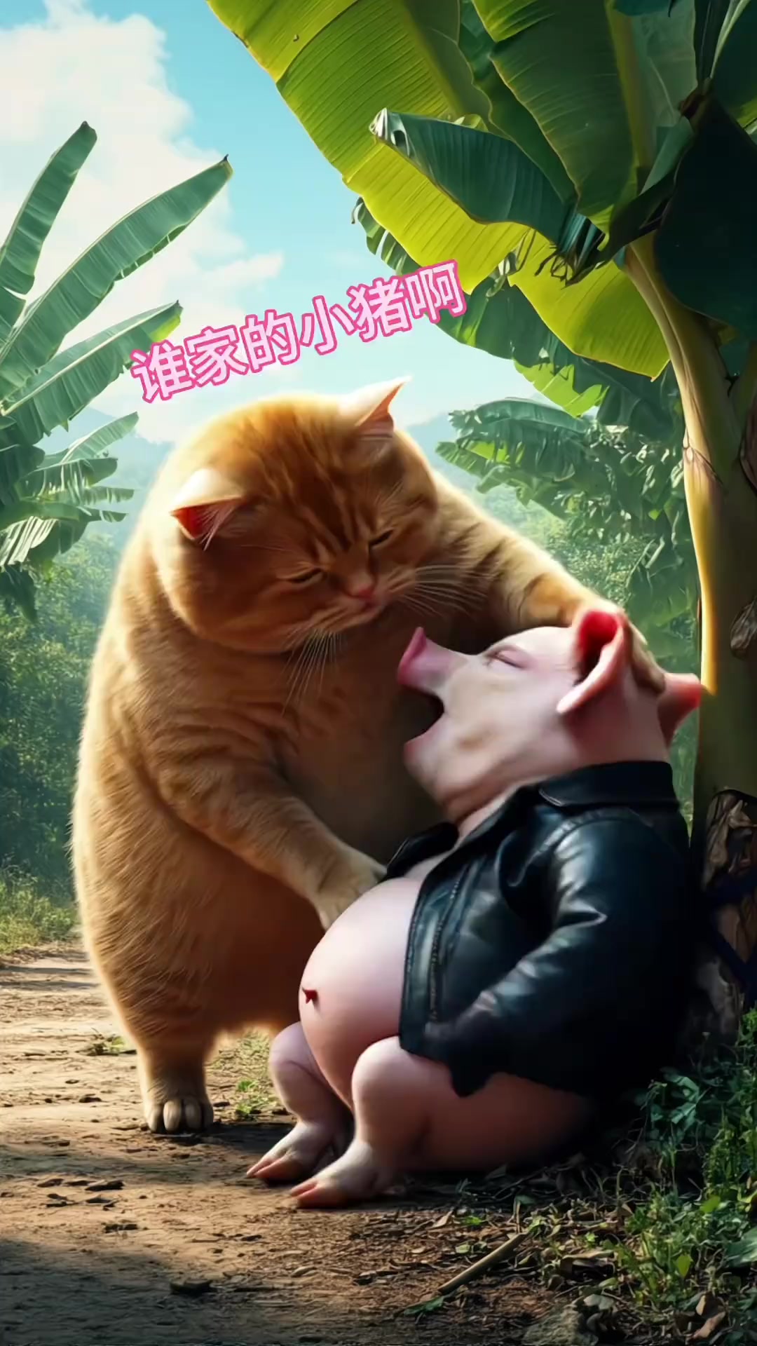 捡了只小猪回家  小猫ai视频   会做饭的猫  喵大厨puff  橘猫