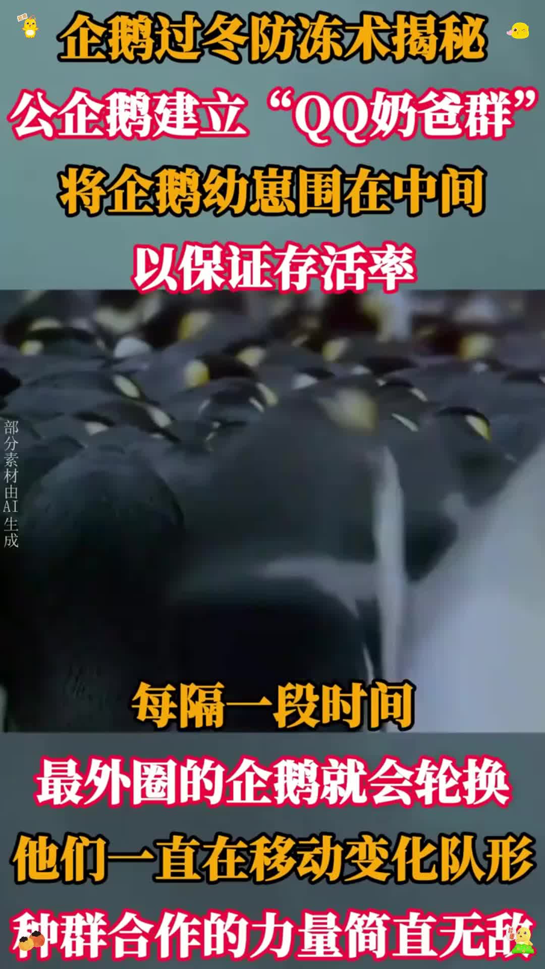 企鹅“防冻术”大揭秘,在冰面上建“QQ群”,大家轮流当群主786