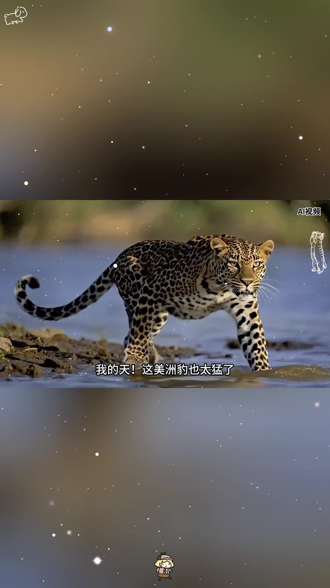 美洲豹捕猎鳄鱼,鳄鱼装死也没用!