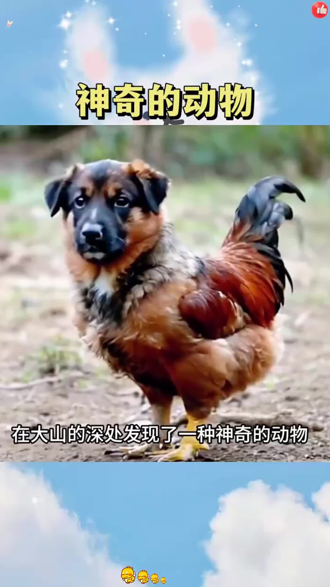 神奇的动物，居然长着狗头鸡的身子