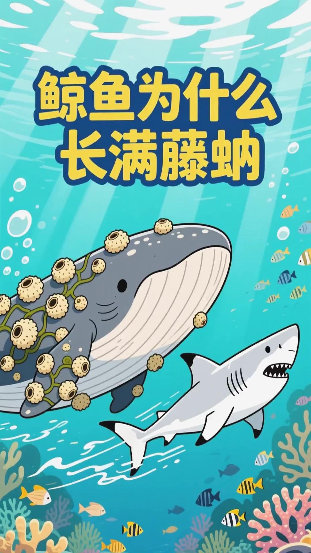 为什么鲸鱼身上长满藤壶,大白鲨身上却干干净净的呢?