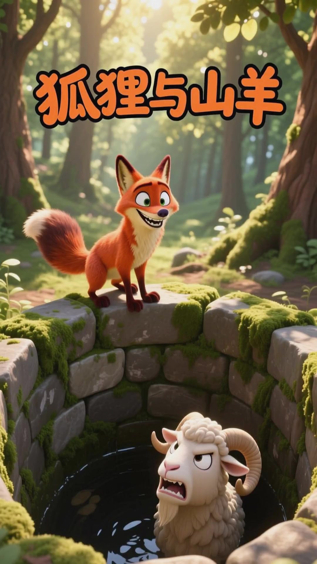 今日故事上新，狐狸与山羊的故事，一起来听听吧！