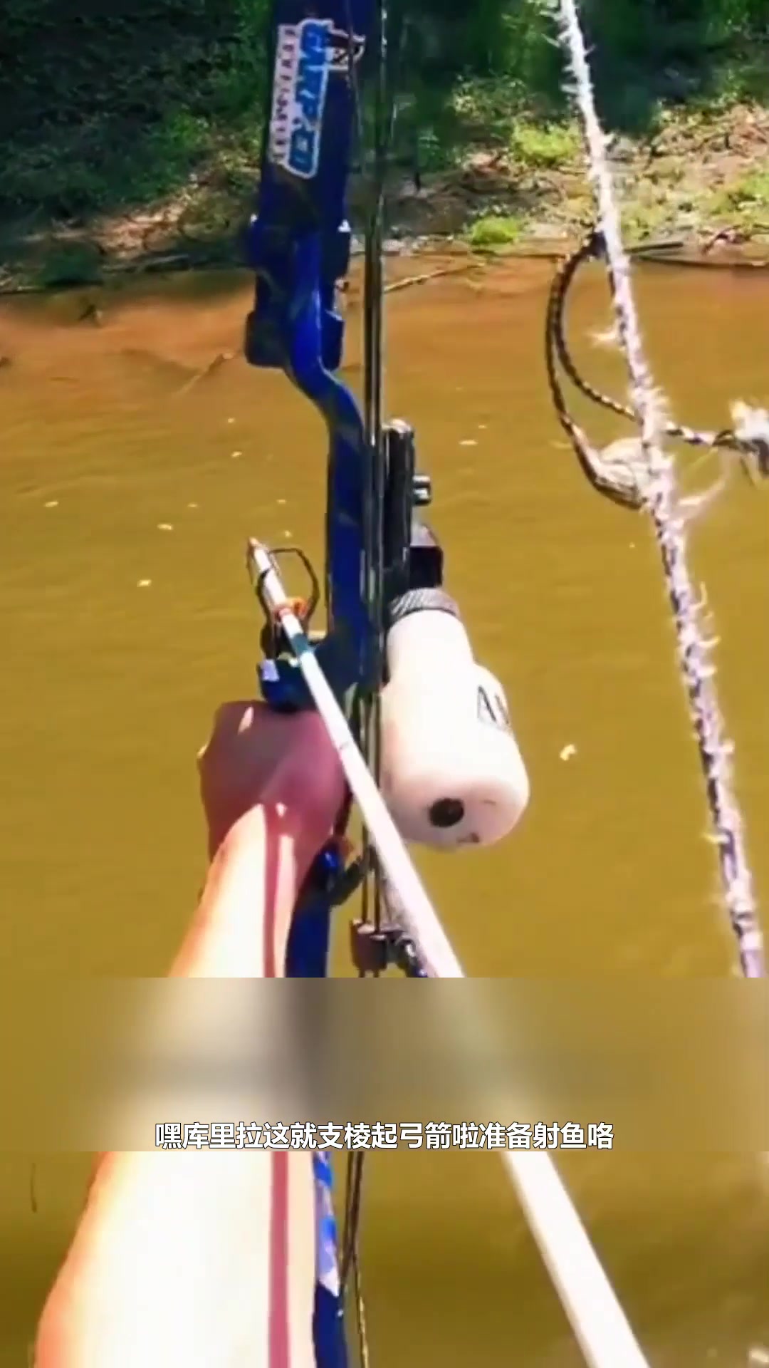 户外捕鱼:渔民用弓箭射鱼成功收获三条三斤左右的鱼儿 _65d07520