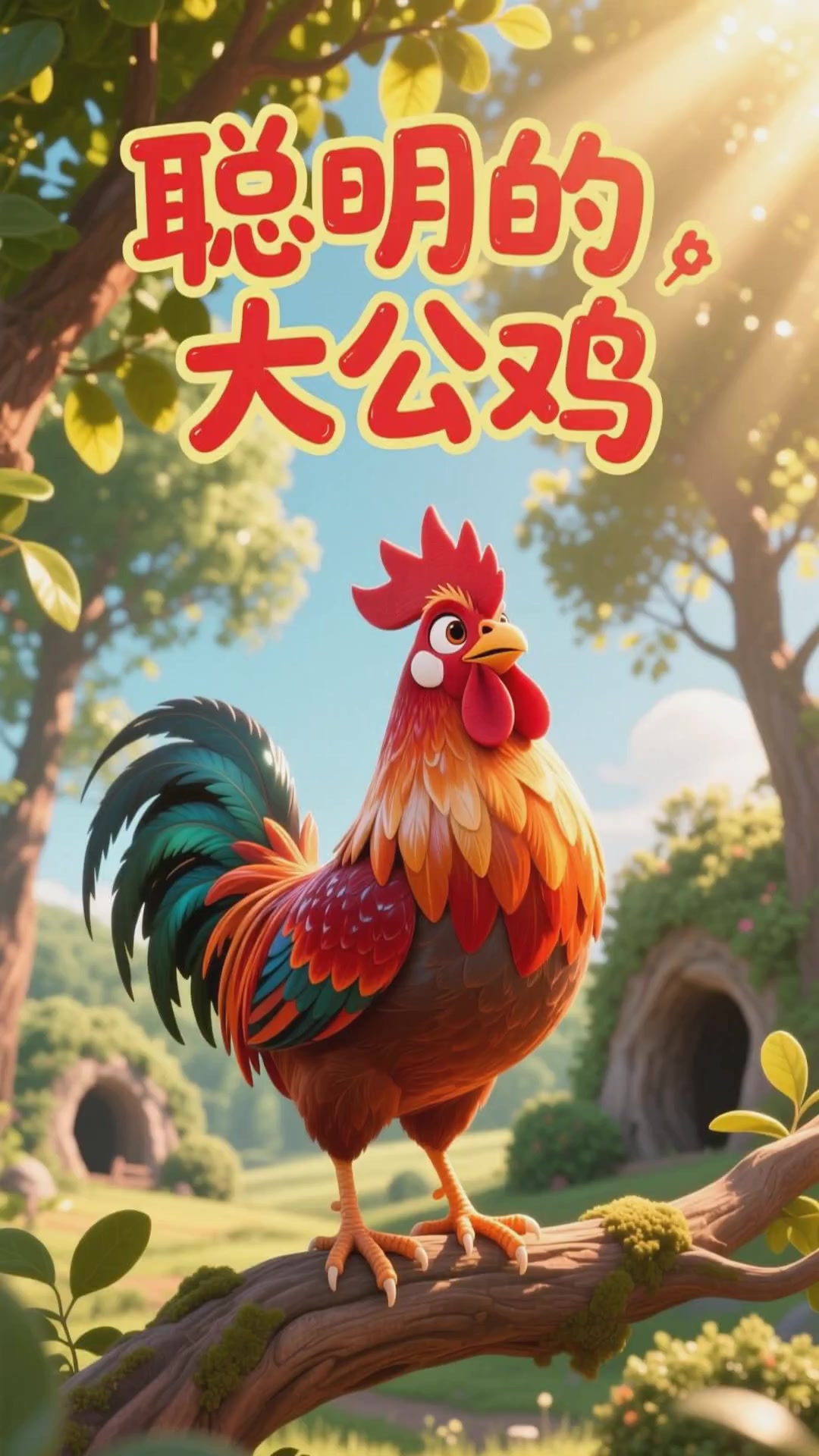 儿童睡前故事《公鸡斗狐狸》100个经典童话故事儿童绘本故事 