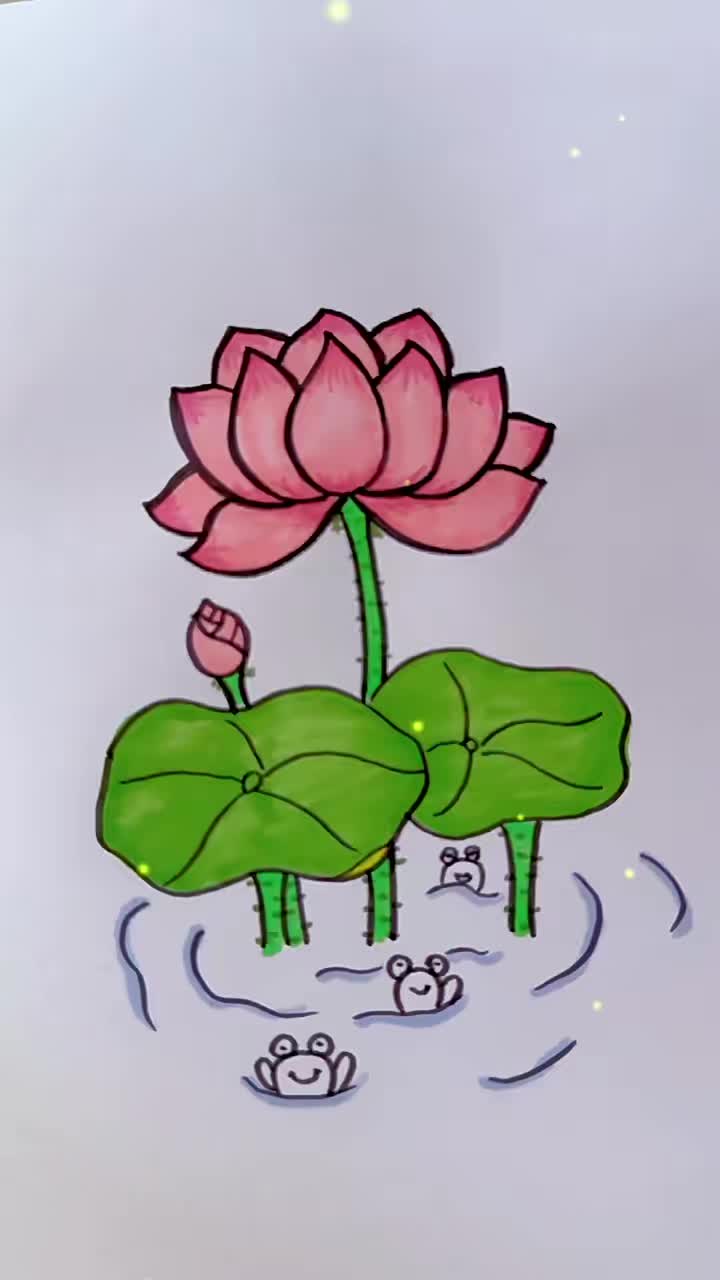 荷花简笔画