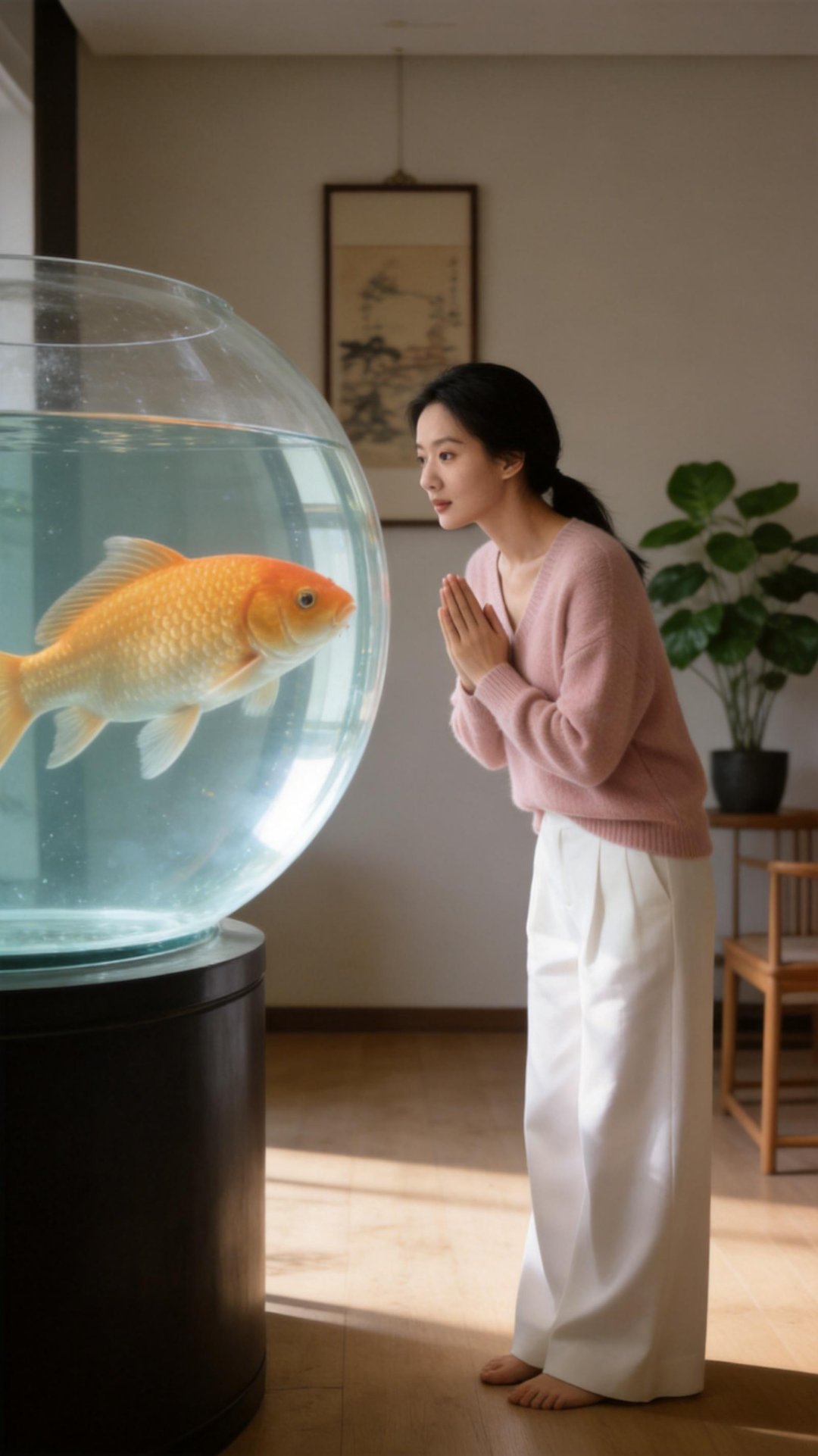 金鱼是水中的精灵，是生活中的乐趣