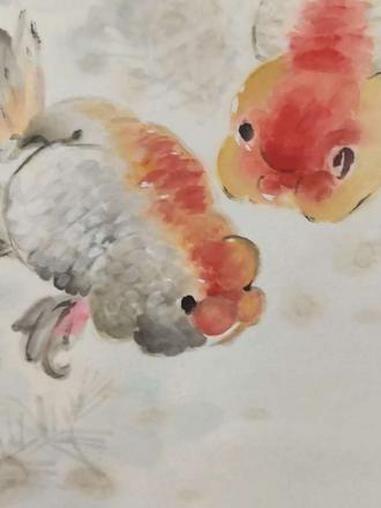 「立楷画室作品」手绘金鱼噗噜噜噜#惠州画室 #惠州国画 #惠州画画