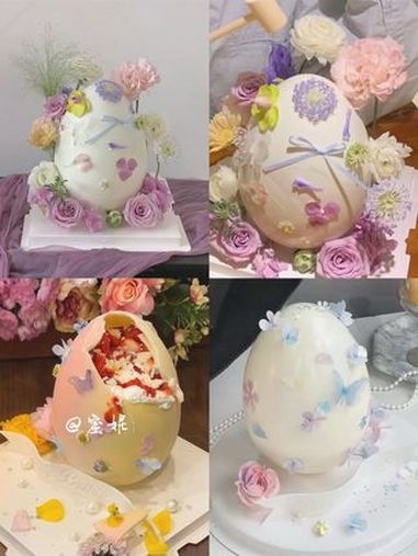 生日蛋糕裱花教程 人气蛋糕推荐 抖音网红蛋糕 破壳蛋糕 视频同款左下角