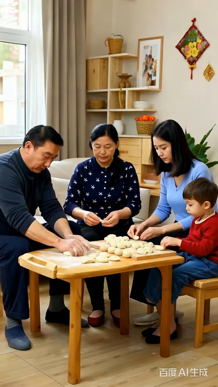 一家人包饺子多么简单的幸福