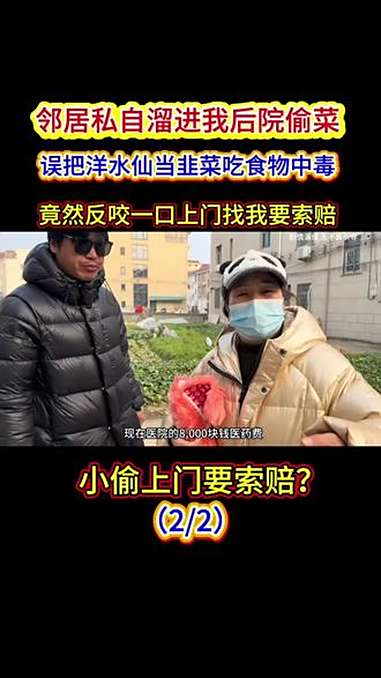 邻居私自溜进我后院偷菜,误把洋水仙当韭菜吃食物中毒,竟然反咬一口找上门向我索赔医费费……