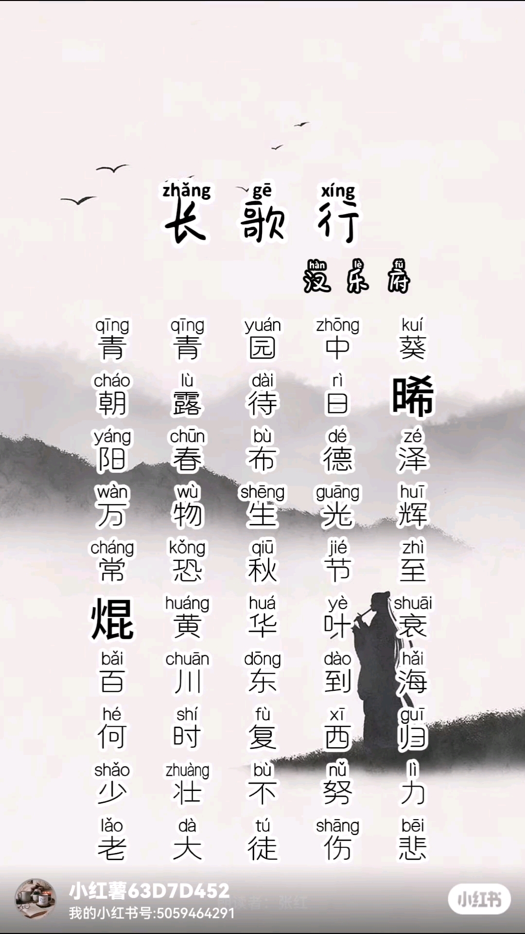 《长歌行》汉乐府/关注我每天分享古诗/古诗