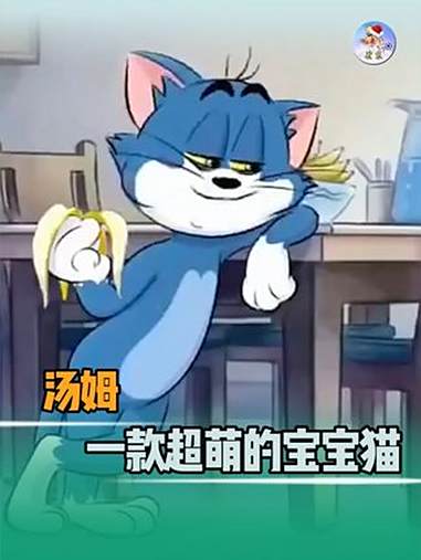 它只是一个可爱的小蓝猫，它有什么错呀 猫和老鼠 汤姆
