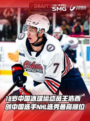 北京时间6月29日凌晨结束的2025年NHL(国家冰球联盟)选秀大会中,不满18岁的王浩西