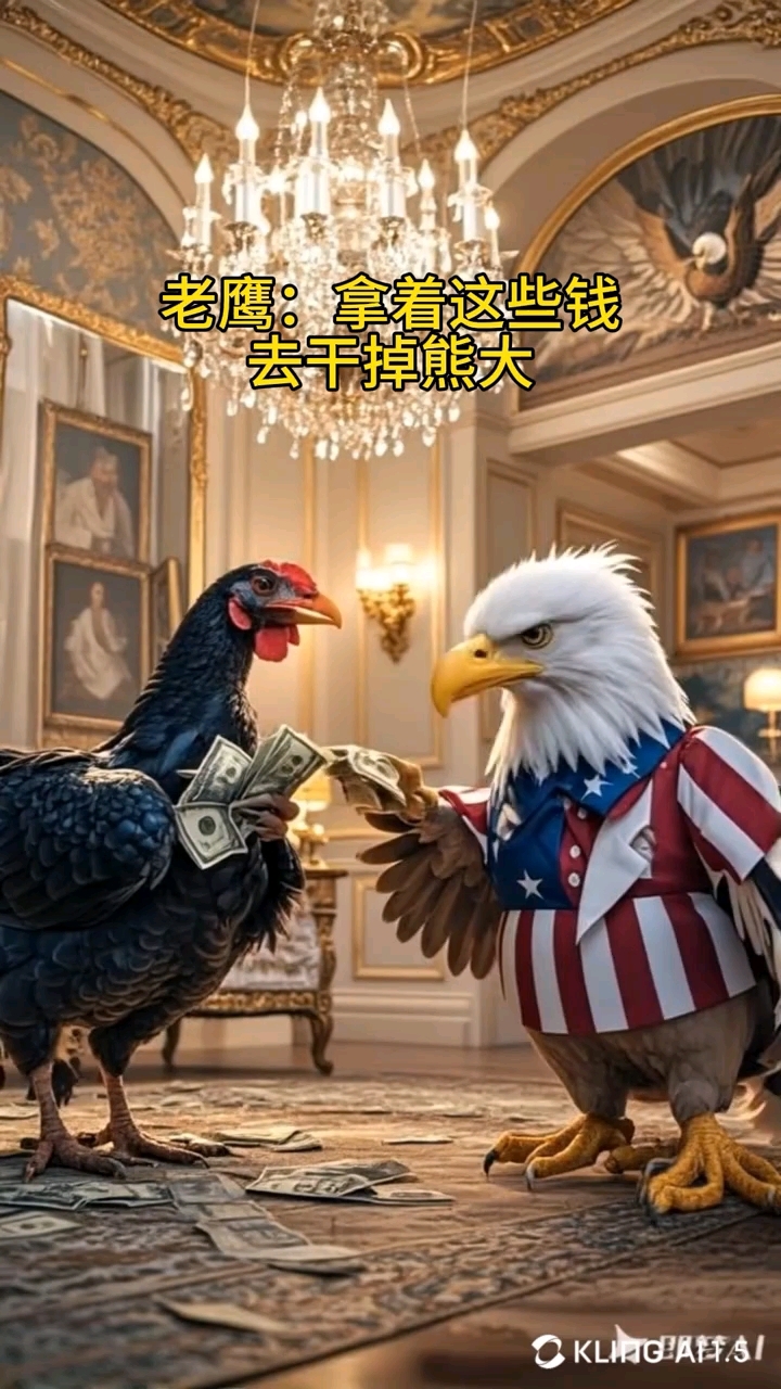 这是一个老鹰,小鸡,灰熊的故事