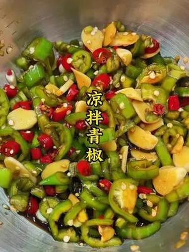 凉拌青椒小咸菜 配米饭面条都好吃 贵州美食 开胃菜 腌青椒 凉拌青椒