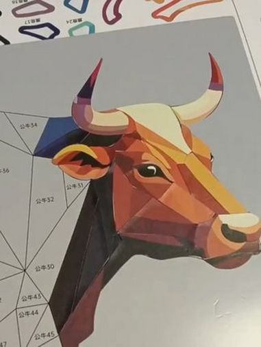 3D几何拼贴画 3d立体画 几何拼贴画 周末给孩子安排了几何拼贴画自己动手拼完成就感满满
