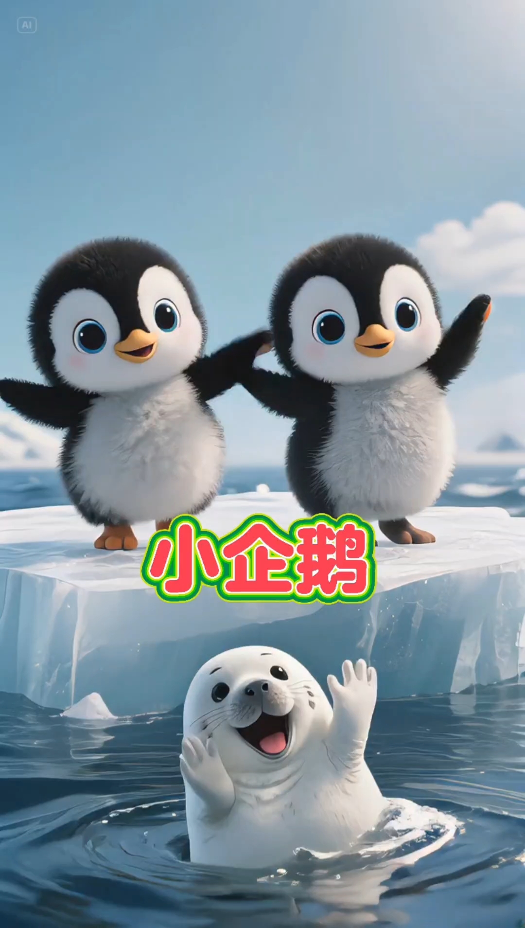 小企鹅，美滋滋的小企鹅好萌
