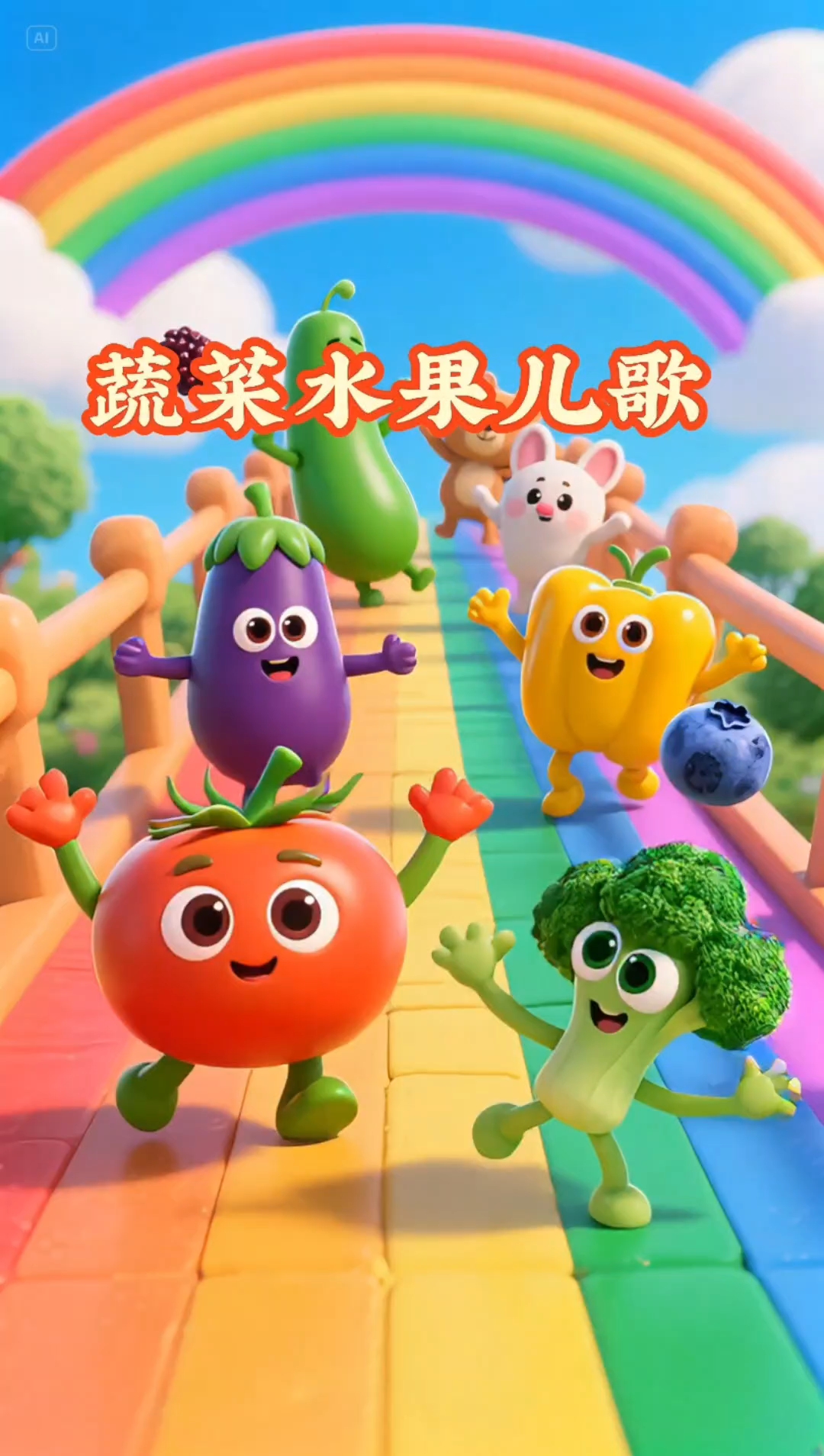 《蔬菜水果儿歌》即认识水果蔬菜又学习颜色