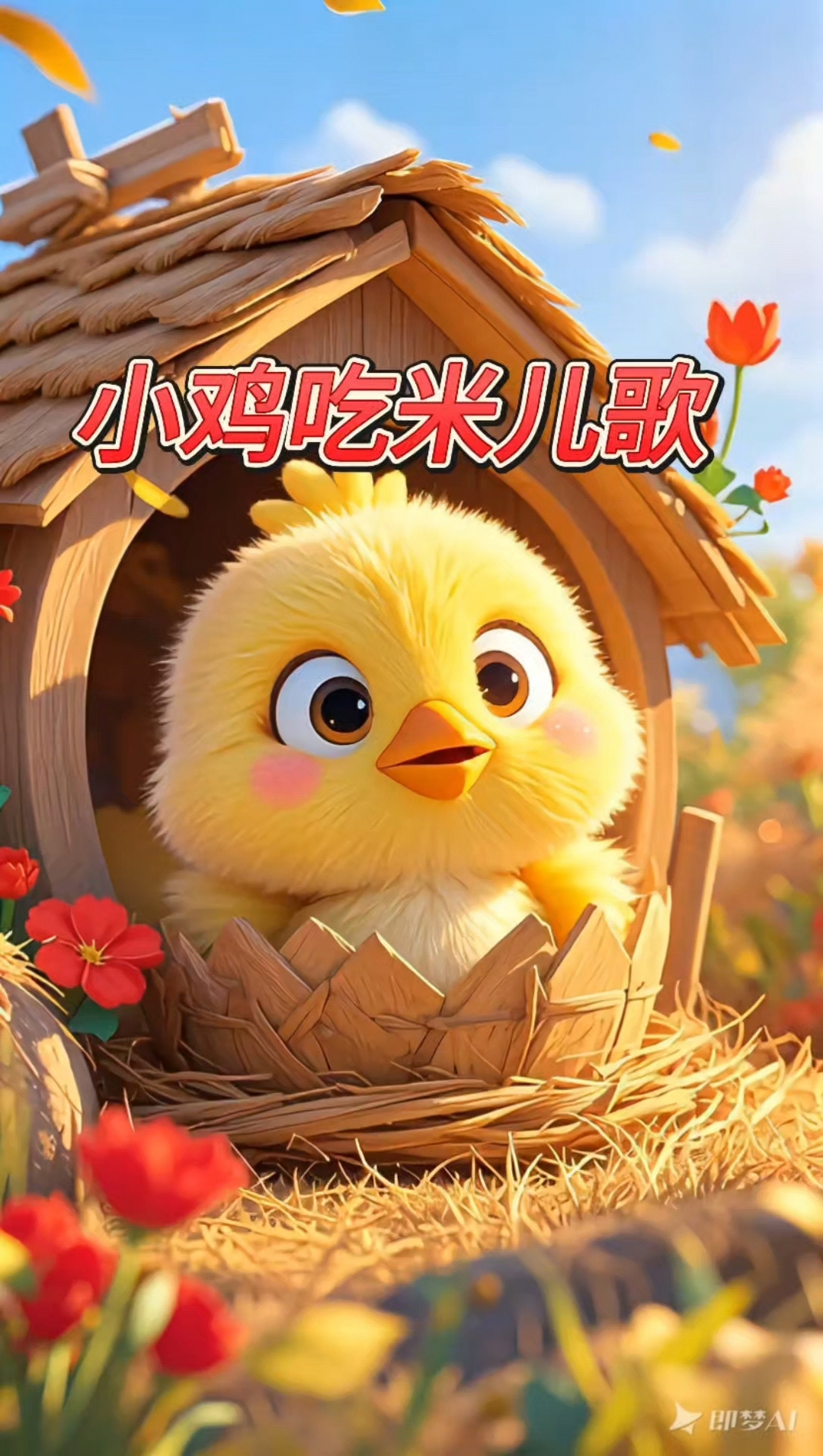 可爱的小鸡吃米儿歌,萌化你的心!